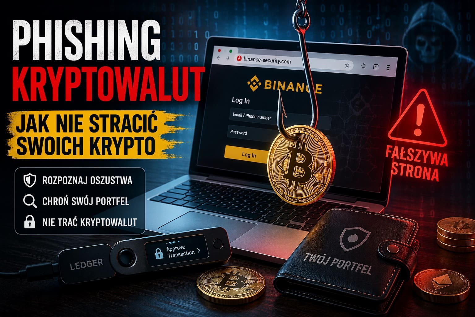 Phishing kryptowalut – przykład fałszywej strony giełdy i próby kradzieży kryptowalut przez oszustów